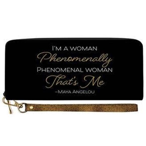 African American Expressions Long Clutch Wallet | Maya Angelou Phenomenal - Picture 1 of 2